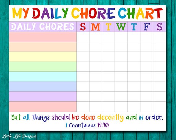 Printable Kids Chores List | shop fresh