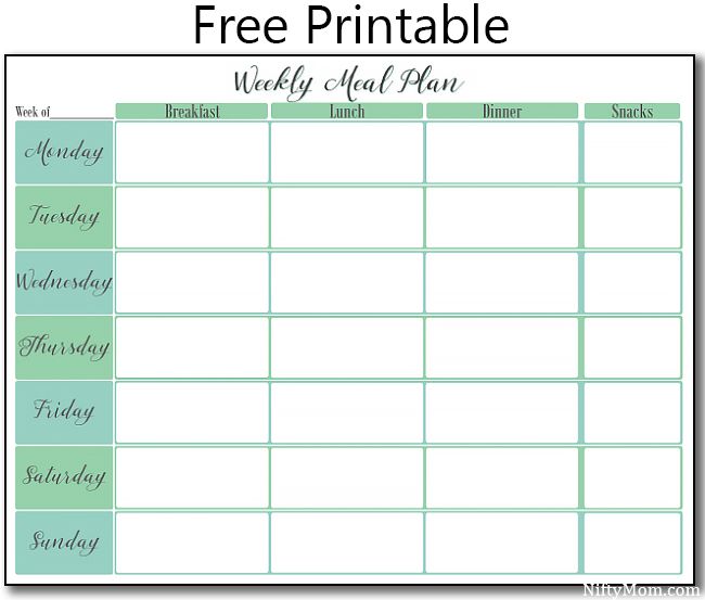 Printable Weekly Meal Plan | FREE PRINTABLE | Pinterest | Meal 