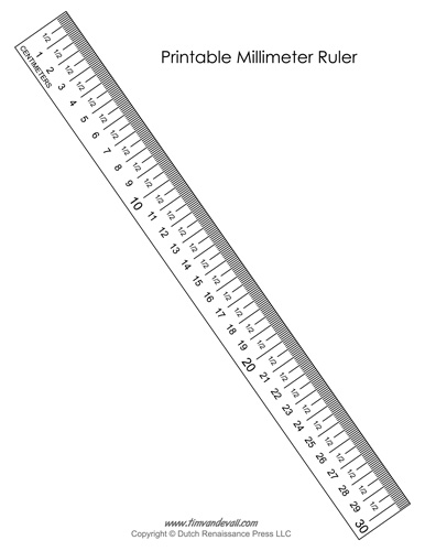 printable ruler inches and mm actual size