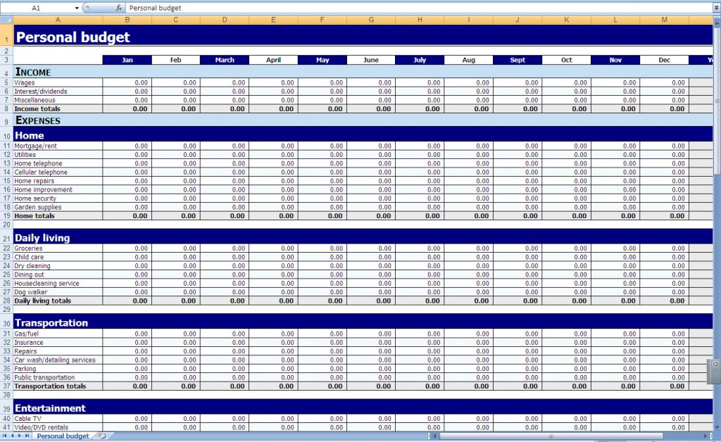 month to month budget template   Demire.agdiffusion.com