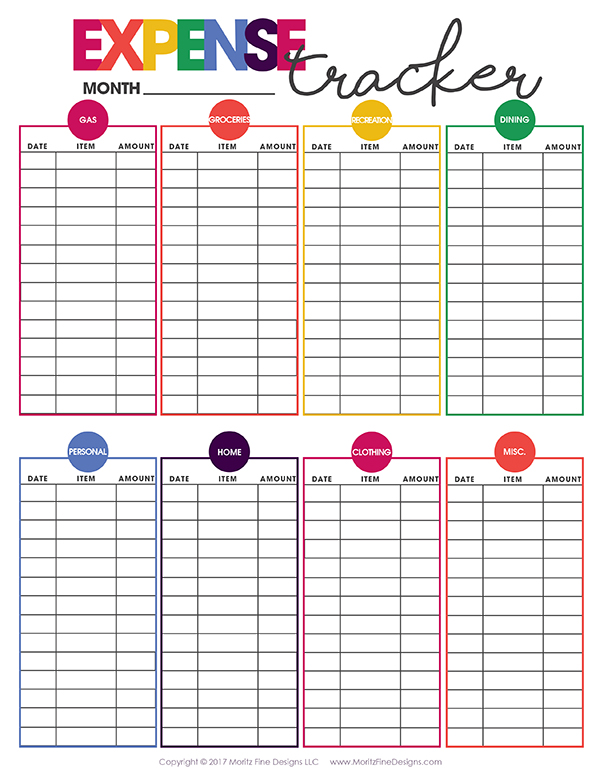 Printable Monthly Expense Tracker shop fresh