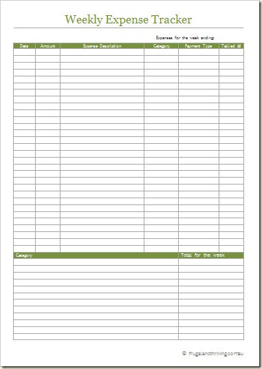 thirty one monthly expense tracker printable