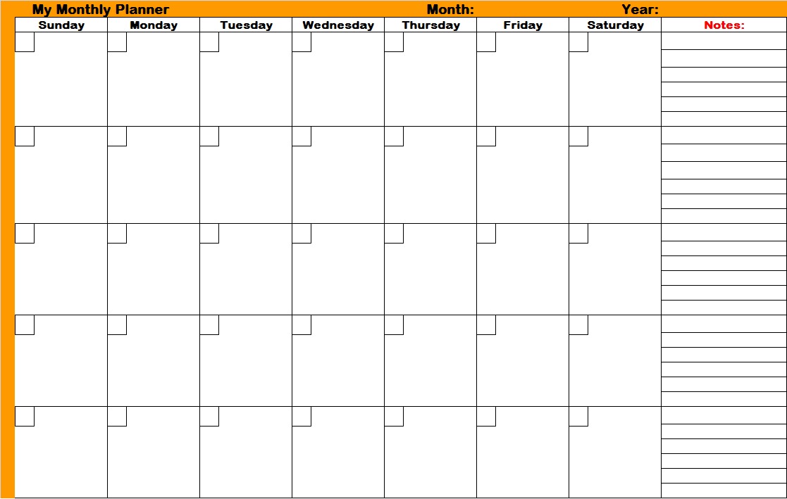 File:Monthly planners printable planners.   Wikimedia Commons