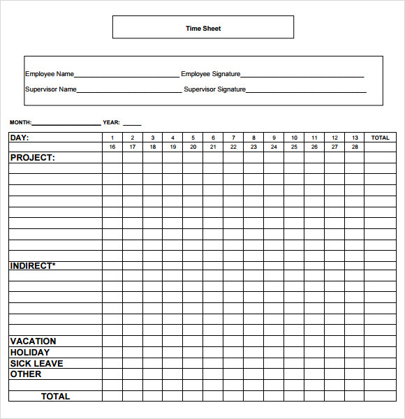 22 Sample Monthly Timesheet Templates to Download for Free 