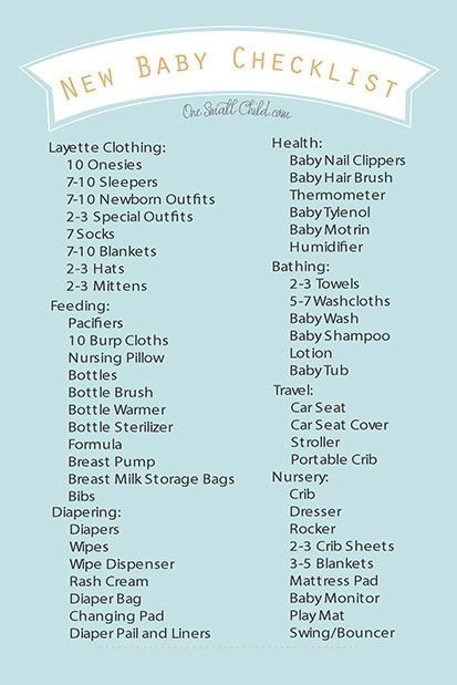 Free Printable New Baby Checklist | Baby Essentials | Pinterest 