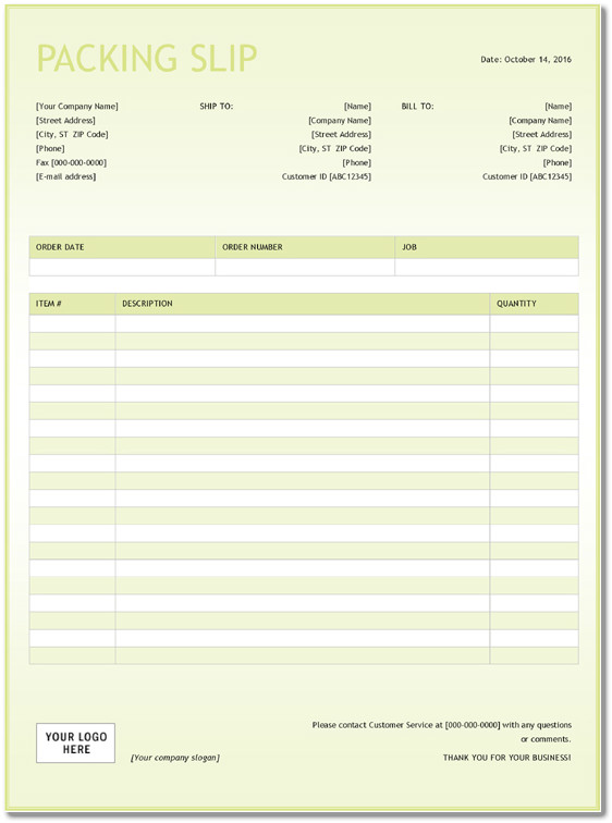 25+ Free Shipping & Packing Slip Templates (for Word & Excel)