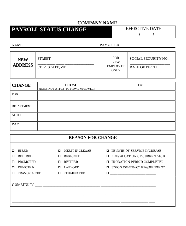 Free Payroll Forms