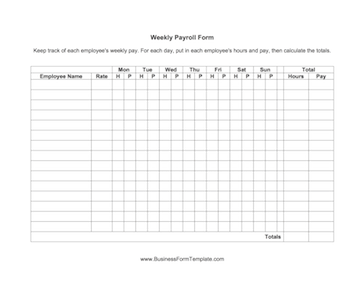 Printable Payroll Forms
