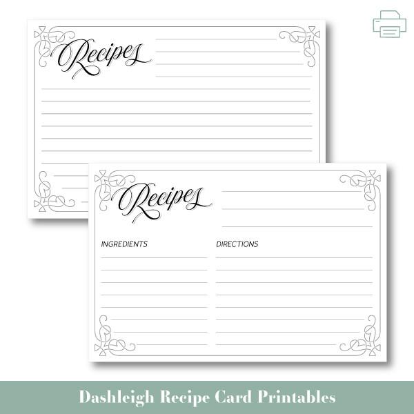 Free Printable Recipe Cards — Weekend Craft