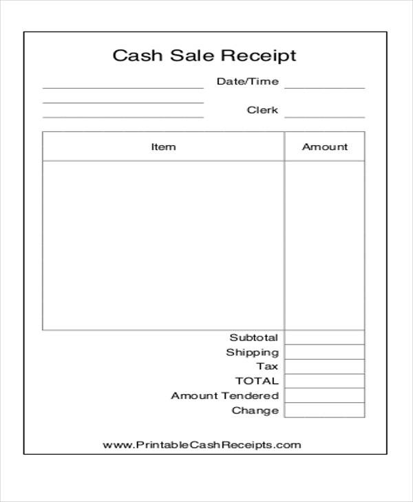 Printable Receipt Forms | shop fresh