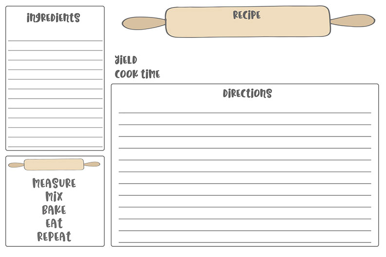 Free Cute Recipe Cards Printable