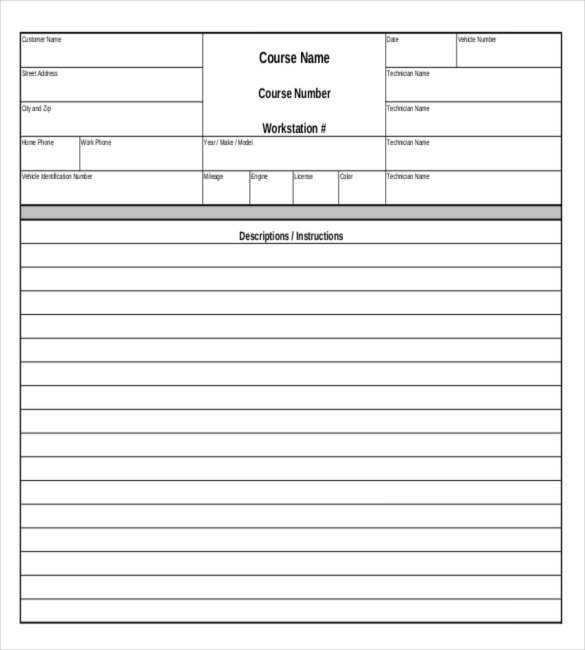 Print A Repair Order Free   Fill Online, Printable, Fillable 