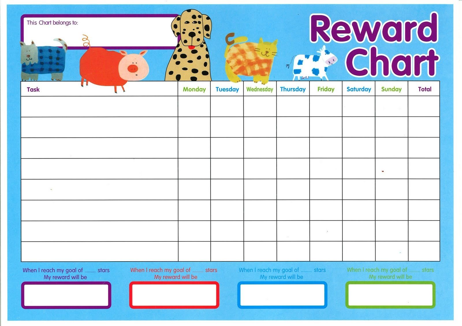 Printable Reward Charts For 4 Year Olds