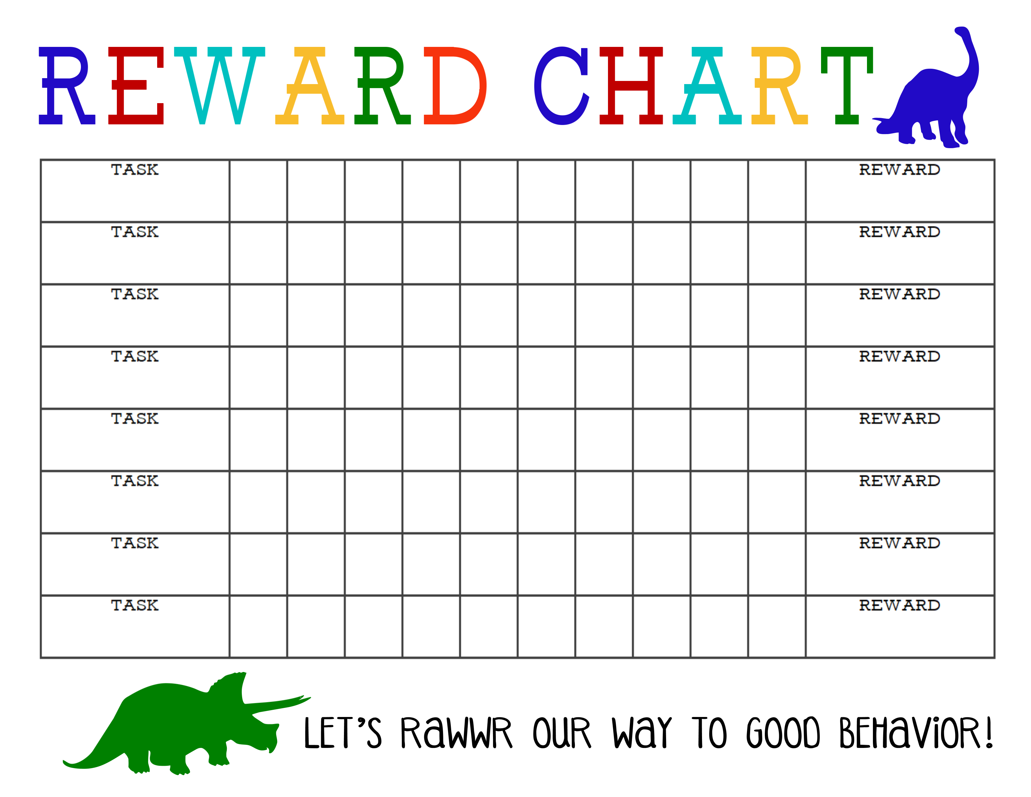 A printable rewards chart to get kids to do anything. Almost.