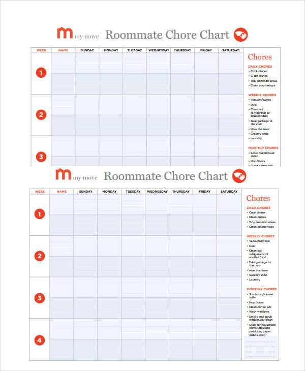 Printable Chore Chart   8+ Free PDF Documents Download | Free 
