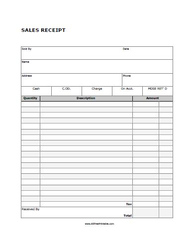 Free Printable Sales Receipt Template Savebtsaco Free Sales 