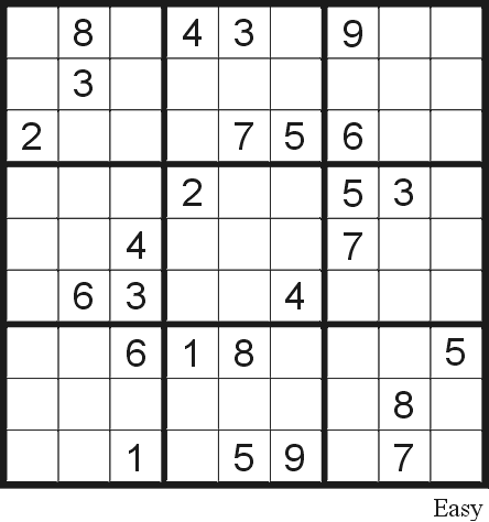 Sudoku puzzle 6 (Easy)   Free Printable Puzzles
