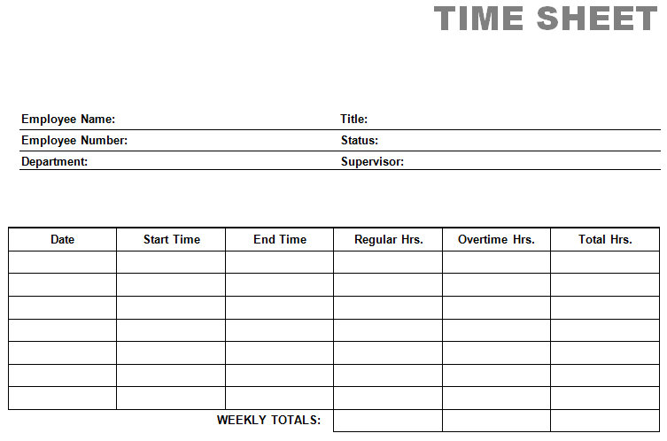 26+ Blank Timesheet Templates – Free Sample, Example Format 