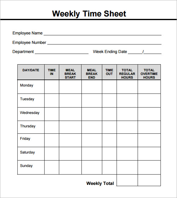 work clock in and out sheet