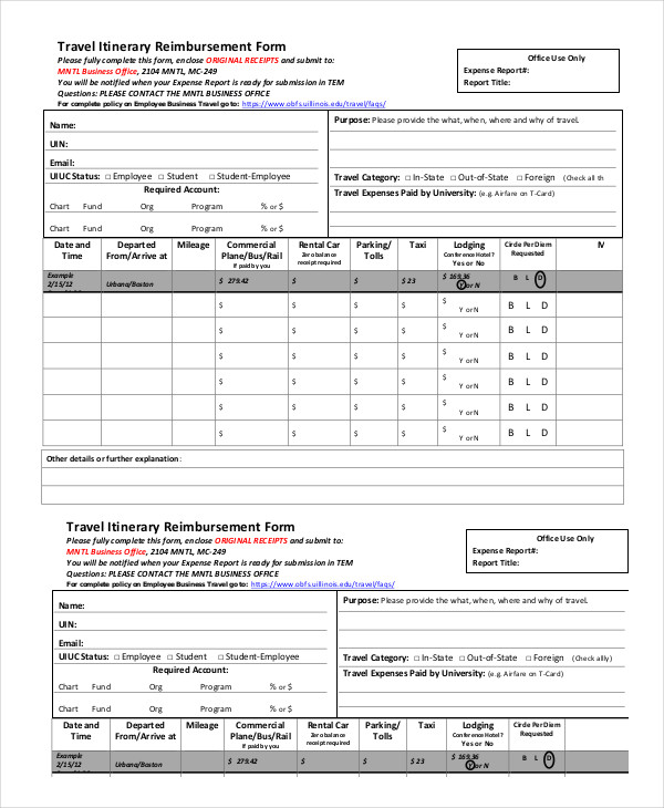 Printable Travel Itinerary Template   6+ Free Word, PDF Documents 