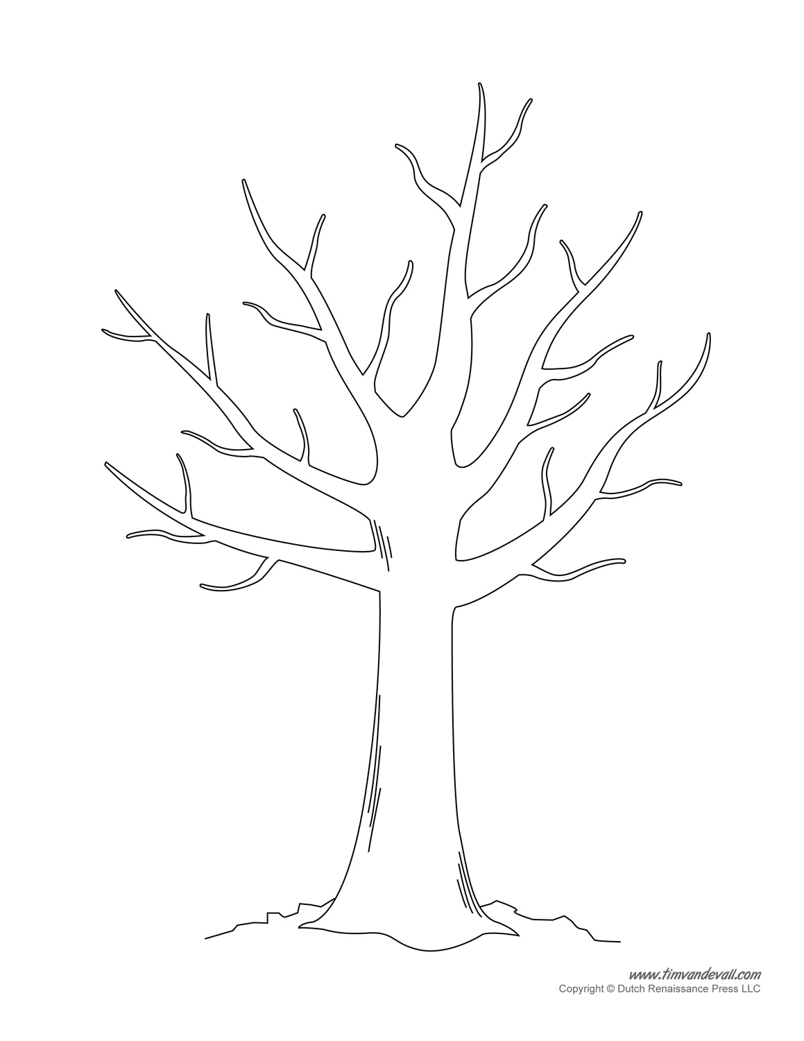 Tree | Printable Templates & Coloring Pages | FirstPalette.com