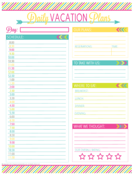 Vacation Planning Printable Pack   Organizing Homelife