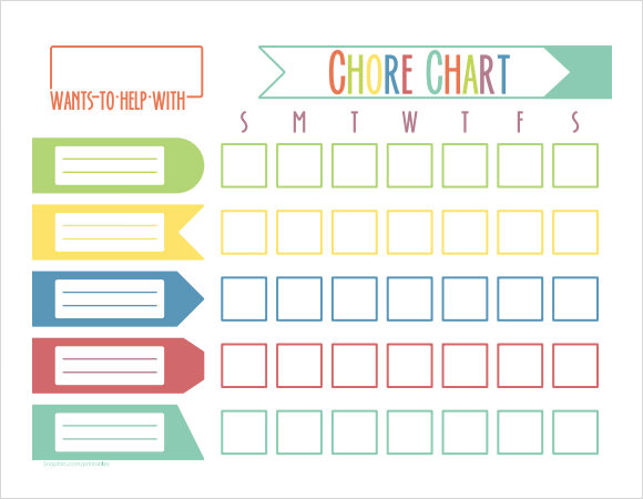 Free Blank Printable Weekly Chore Chart Template for Kids 