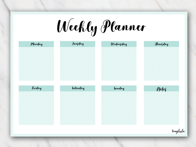 12 Free Weekly Planner Templates in PDF [2018] Printable
