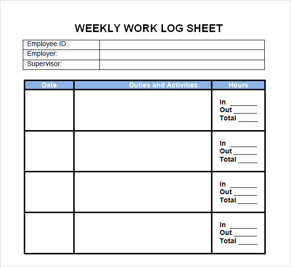 Free Printable work log   Mint flower blog | Printables 