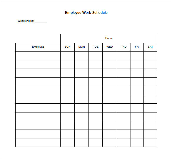 Free Printable Work Schedule | charlotte clergy coalition