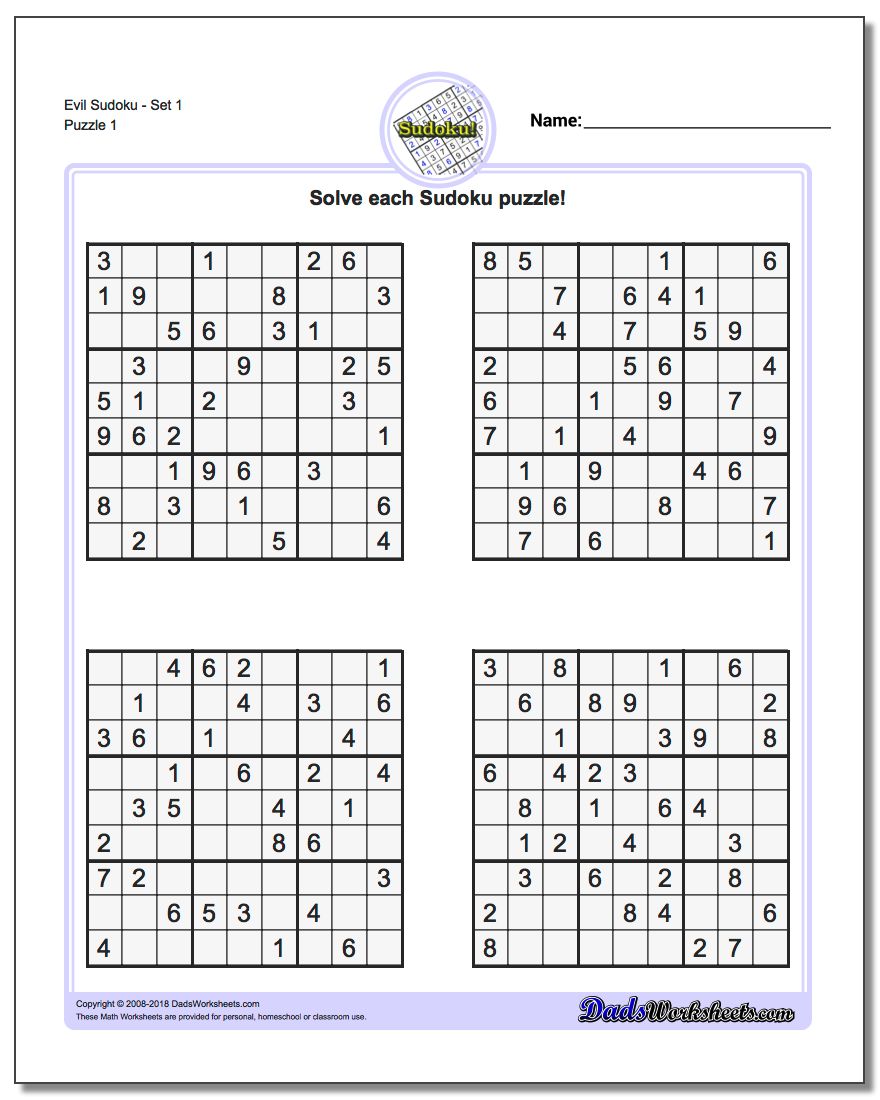 Puzzle Sudoku Printable