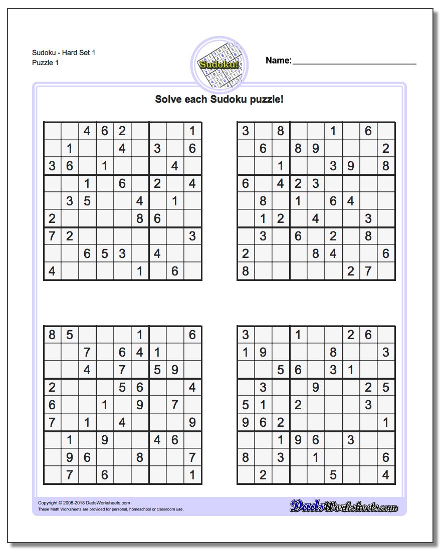 sudoku easy medium hard printable