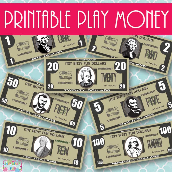 Free Realisitc Printable Play Money   Itsy Bitsy Fun