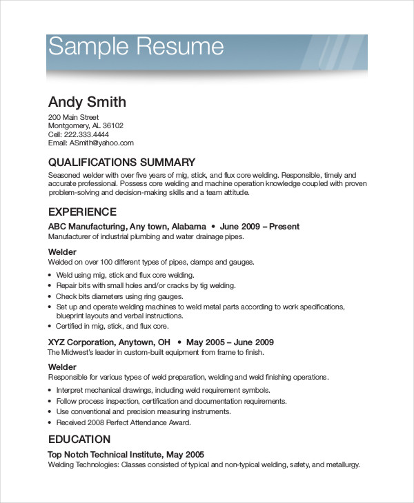 Printable Resume Template   35+ Free Word, PDF Documents Download 