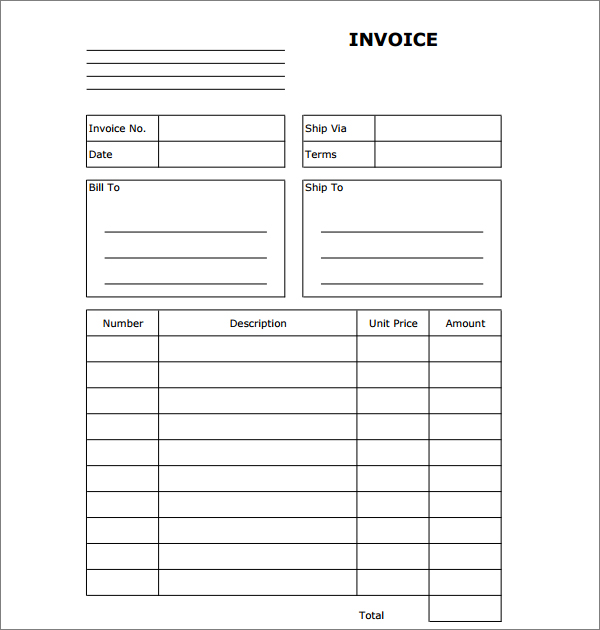 Printable Invoice Templates