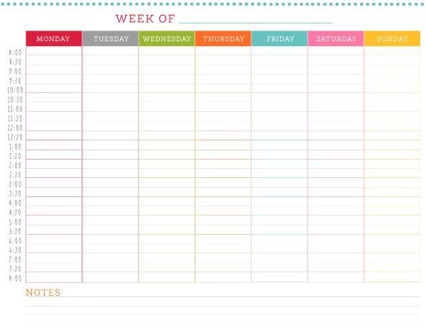 FREE Printable Weekly Schedule | thing's that caught my eye 6 