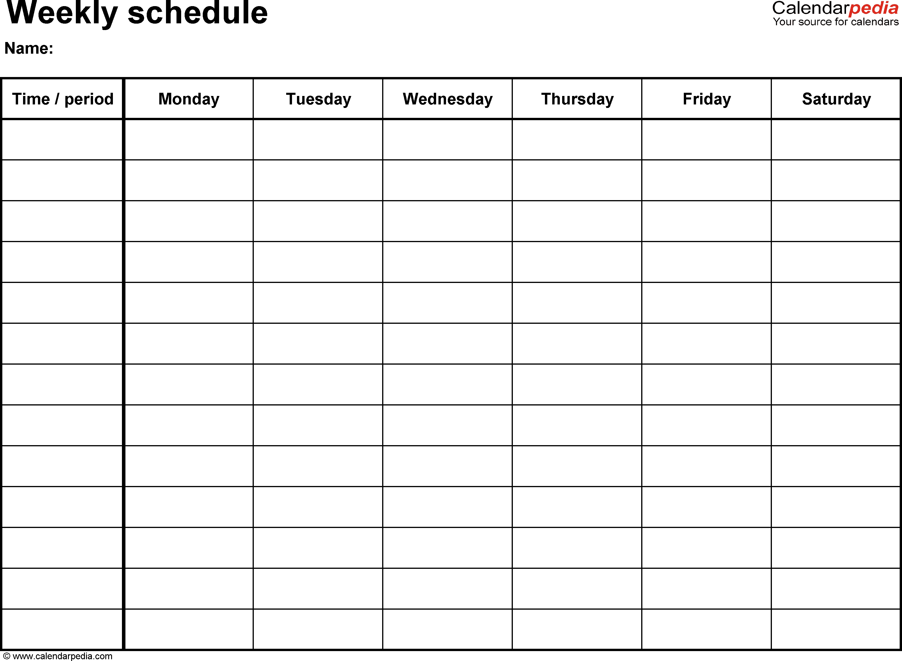 Free Weekly Schedule Templates for Word   18 templates