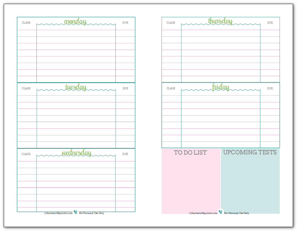 free school planner printables   Demire.agdiffusion.com