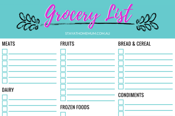 Customisable Grocery Shopping List   A Free Printable   Stay at 