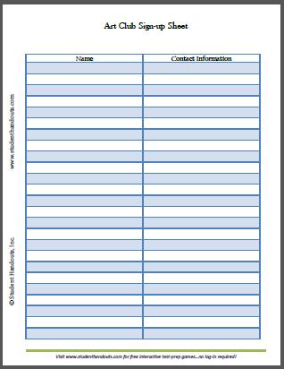 Sign Up Sheet Printable | charlotte clergy coalition