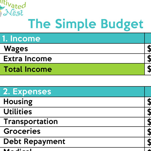 simple budget sheet printable   Demire.agdiffusion.com