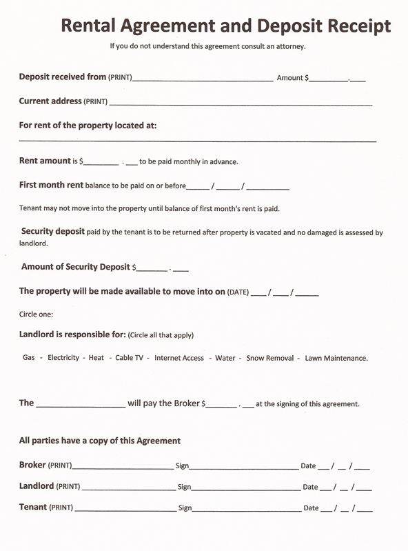 Simple Printable Rental Agreement shop fresh