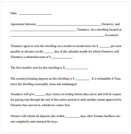 Simple Blank Rental Agreement Free Printable Lease Agreement 