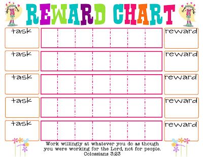 Printable Reward Chart   The Girl Creative