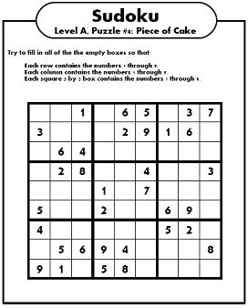 kids sudoku printable: Printable Sudoku Puzzle Sheet Hard Easy 