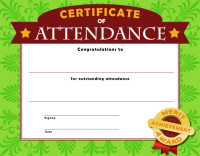 Sunday school perfect attendance clipart