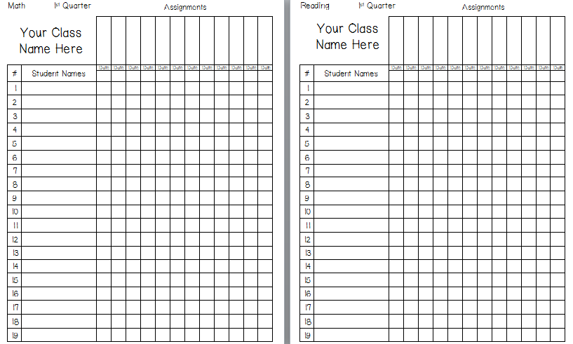 free gradebook template printable