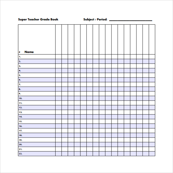 Printable Gradebook