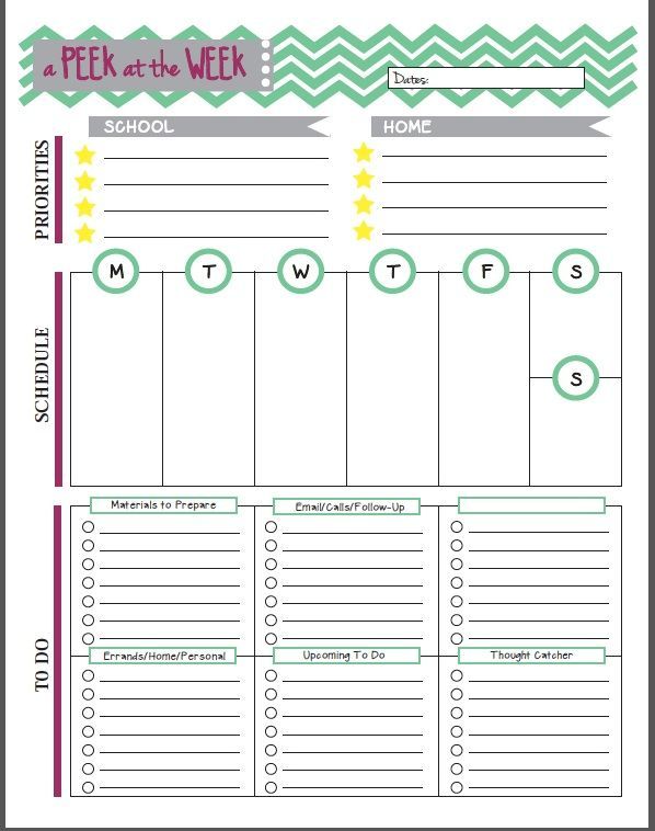 13 Free Printables for Teachers | DIY Printable Planners | Pinterest