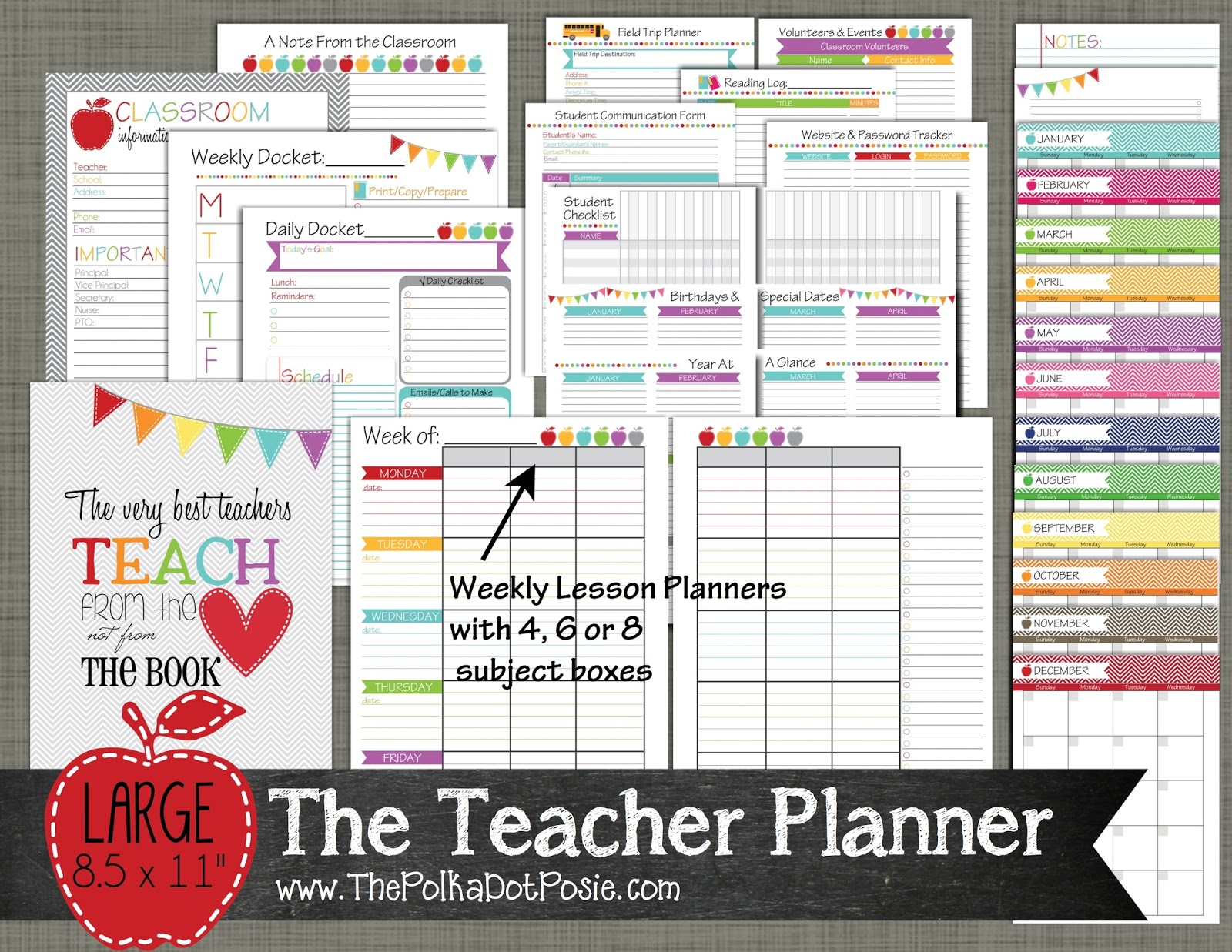 The Polka Dot Posie: NEW! Teacher & Homeschool Planners